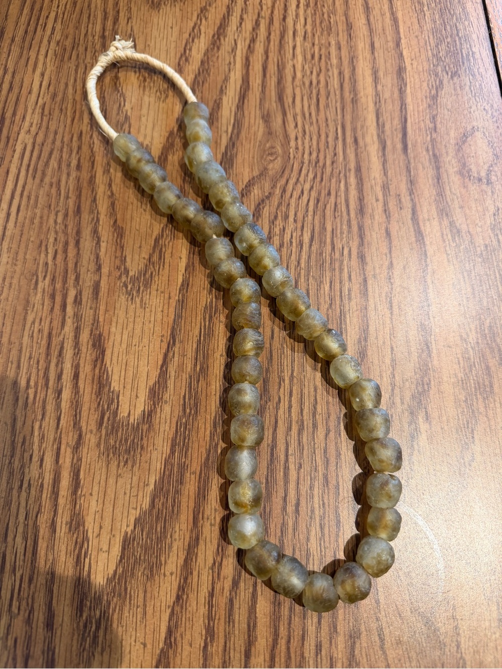 Handcrafted African Olive Green Glass Beaded Necklace - Women Accessories